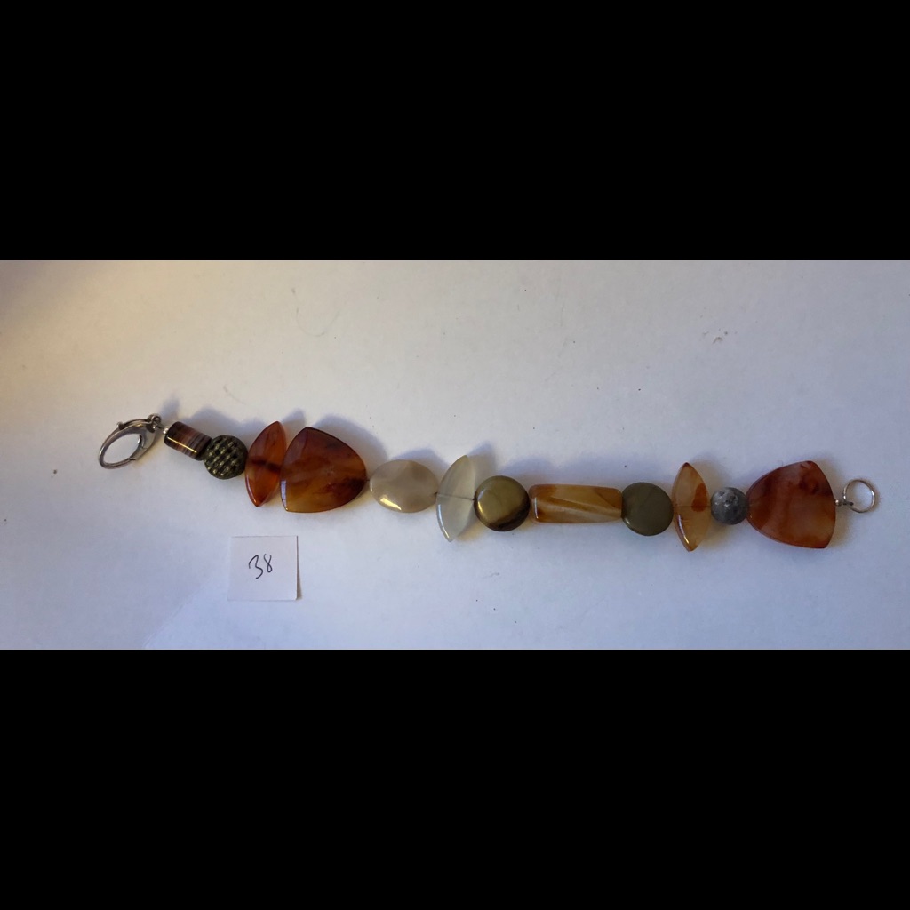 Polished Bead Bracelet-- Browns & Tans (#38)